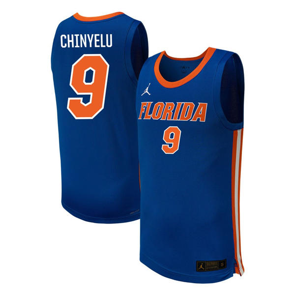 Mens Youth Florida Gators #9 Rueben Chinyelu 2025 Royal College Basketball Game Jersey