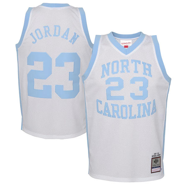 Men's North Carolina Tar Heels #23 Michael Jordan White Mesh 1983-84 Mitchell & Ness Throwback College Jersey
