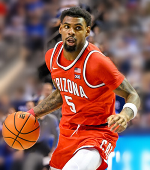 Mens Youth Arizona Wildcats #5 KJ Lewis Red College Basketball Game Jersey