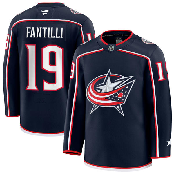 Mens Columbus Blue Jackets #19 Adam Fantilli Fanatics Navy Home Premium Player Jersey