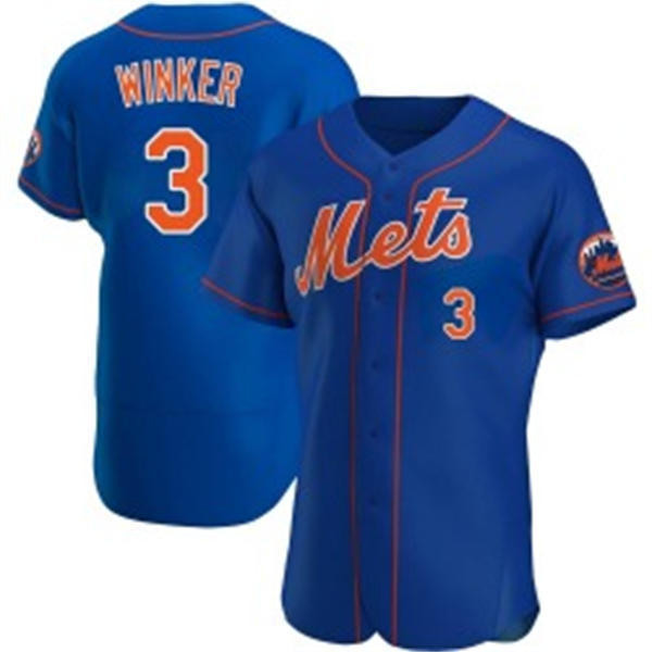 Mens New York Mets #3 Jesse Winker Nike Royal Orange Alternate Limited Player Jersey