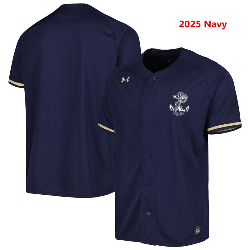 Mens Youth Navy Midshipmen Custom 2025 Navy College Baseball Game Jersey