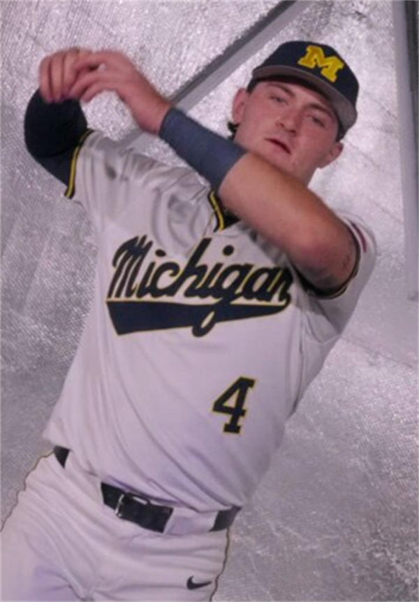 Mens Youth Michigan Wolverines #4 Noah Miller 2025 White Pullover without Name Baseball Game Jersey 