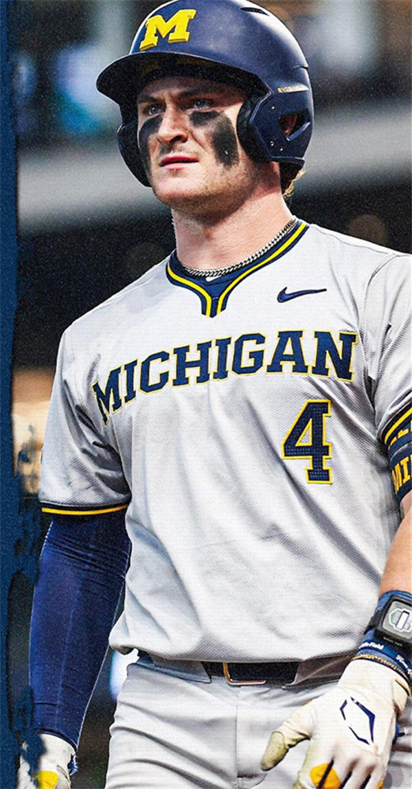 Mens Youth Michigan Wolverines #4 Noah Miller 2025 Gray Pullover without Name Baseball Game Jersey