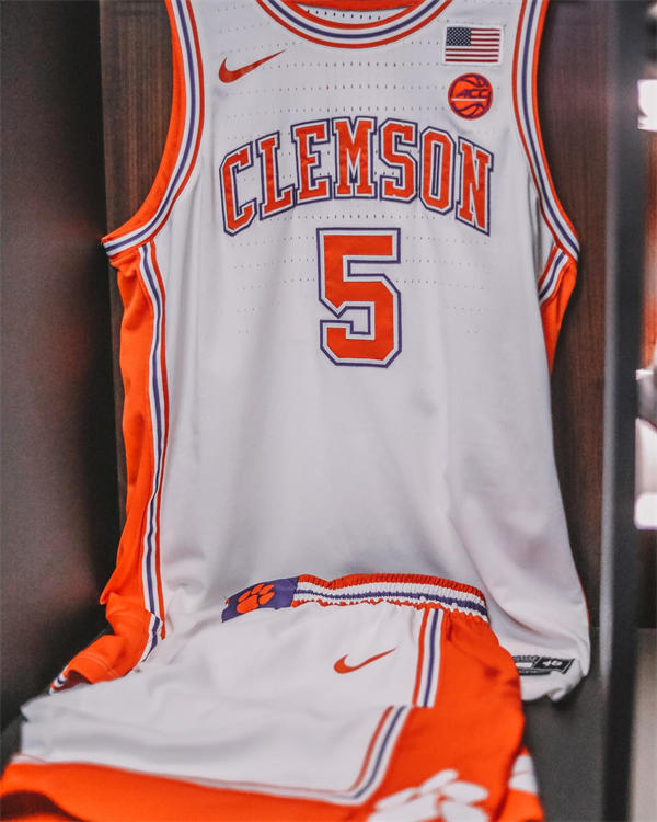 Mens Youth Clemson Tigers Custom White Classics Basketball Limted Jersey