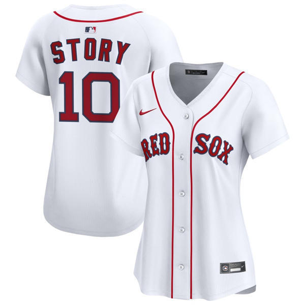Women's Boston Red Sox #10 Trevor Story Home Limited Jersey White 
