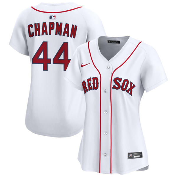 Women's Boston Red Sox #44 Aroldis Chapman Home Limited Jersey White
