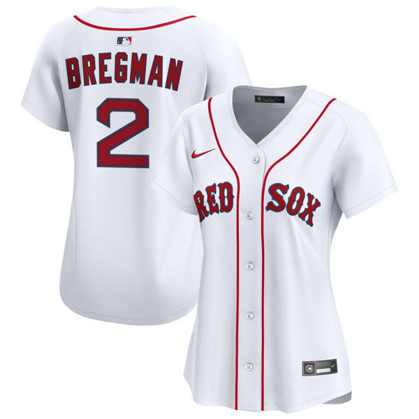 Women's Boston Red Sox #2 Alex Bregman Home Limited Jersey White 
