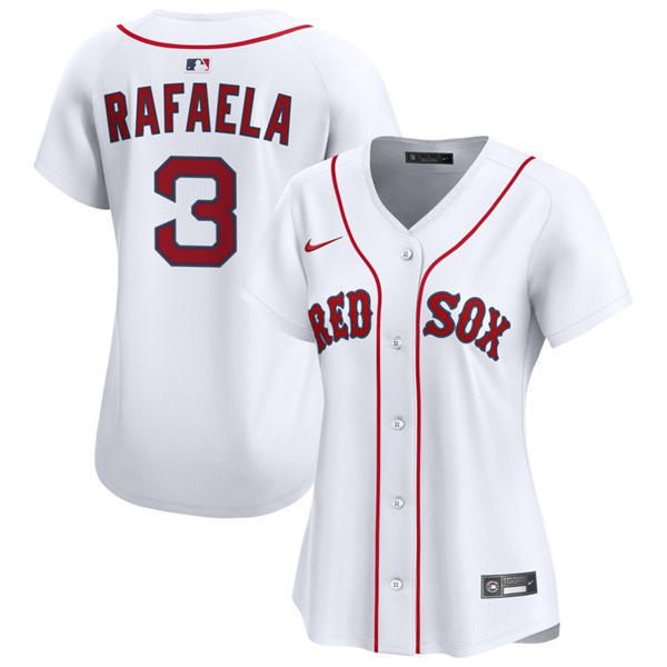 Women's Boston Red Sox #3 Ceddanne Rafaela Home Limited Jersey White