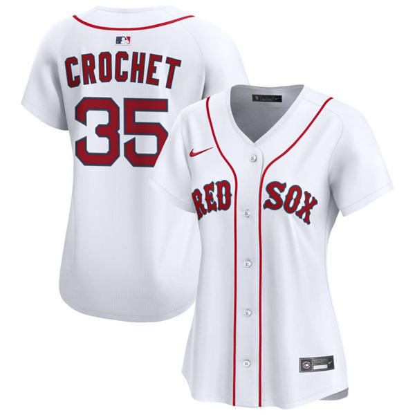 Women's Boston Red Sox #35 Garrett Crochet Home Limited Jersey White