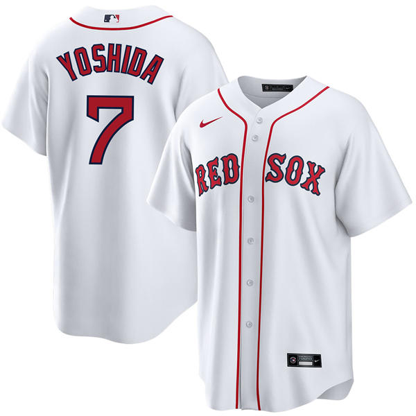Youth Boston Red Sox #7 Masataka Yoshida White Home with Name Limted Jersey