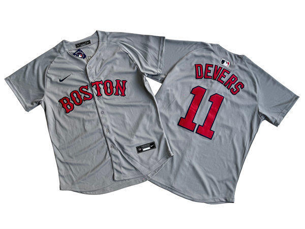Youth Boston Red Sox #11 Rafael Devers Nike Road Gray Limted Jersey