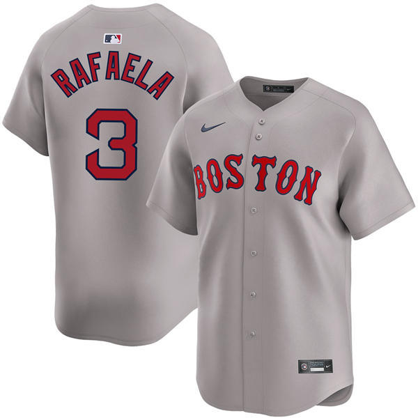 Youth Boston Red Sox #3 Ceddanne Rafaela Nike Road Gray Limted Jersey