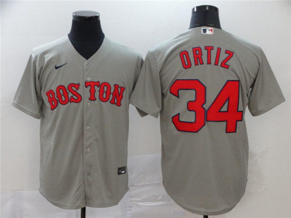 Youth Boston Red Sox  Retired Player #34 David Ortiz Nike Road Gray Limted Jersey