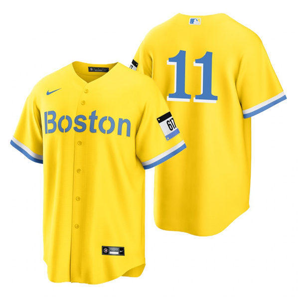 Youth Boston Red Sox #11 Rafael Devers Yellow City Connect Limted Player Jersey