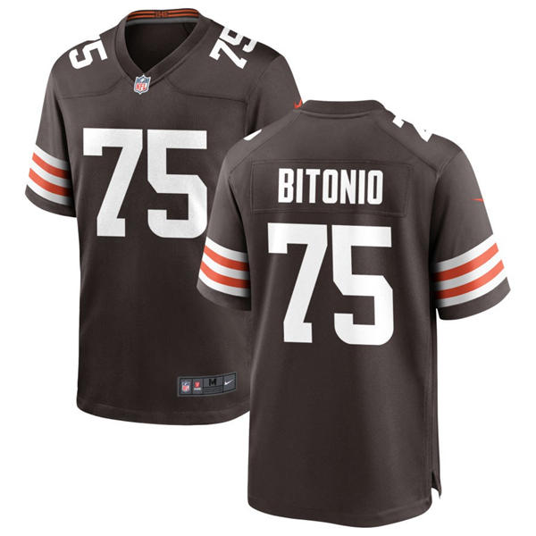 Youth Cleveland Browns #75 Joel Bitonio Nike Brown Home Vapor Limited Jersey
