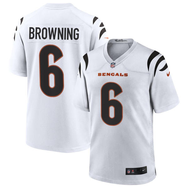 Men's Cincinnati Bengals #6 Jake Browning Nike White Vapor Limited Player Jersey