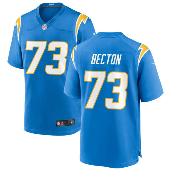 Men's Los Angeles Chargers #73 Mekhi Becton Nike Powder Blue Vapor Limited Player Jersey