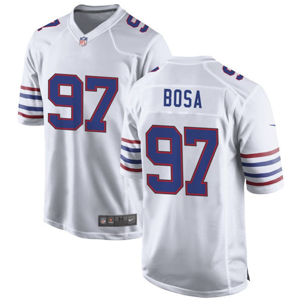 Mens Buffalo Bills #97 Joey Bosa Nike White Alternate Retro Vapor Limited Jersey