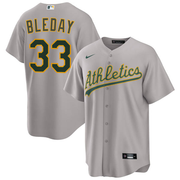 Men's Athletics #33 JJ Bleday Nike 2025 Gray Road Limited Jersey