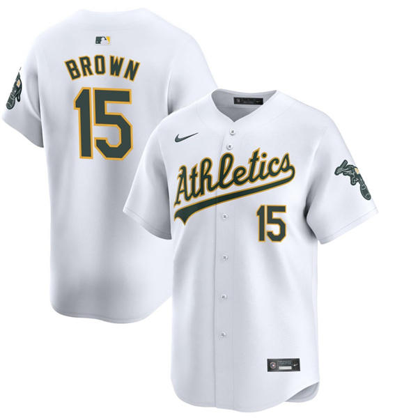 Men's Athletics #15 Seth Brown Nike 2025 White Home Limited Jersey
