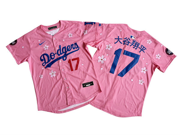 Mens Los Angeles Dodgers #17 Shohei Ohtani Japan Name Nike 2025 MLB World Tour Tokyo Series Pink Limited Jersey