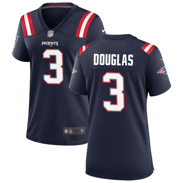 Womens New England Patriots #3 Demario Douglas Nike Navy Limited Jersey