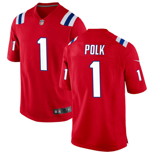 Mens New England Patriots #1 Ja'Lynn Polk Nike Red Alternate Vapor Limited Jersey