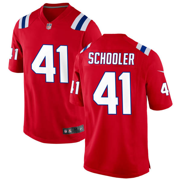 Mens New England Patriots #41 Brenden Schooler Nike Red Alternate Vapor Limited Jersey