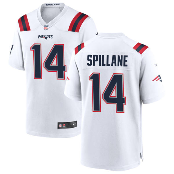 Mens New England Patriots #14 Robert Spillane Nike White Vapor F.U.S.E. Limited Jersey