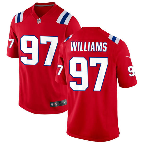 Mens New England Patriots #97 Milton Williams Nike Red Alternate Vapor Limited Jersey