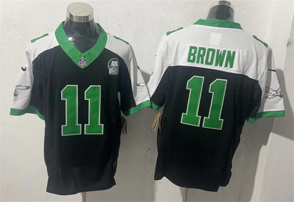 Youth Philadelphia Eagles #11 A. J. Brown Nike Black Retro Limited Jersey