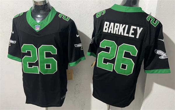 Youth Philadelphia Eagles #26 Saquon Barkley Nike Black Retro  Limited Jersey  