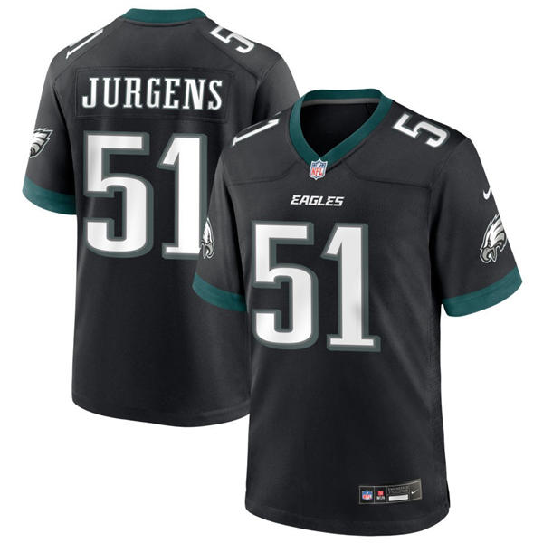 Mens Philadelphia Eagles #51 Cam Jurgens Nike Black Alternate F.U.S.E. Vapor Limited Jersey