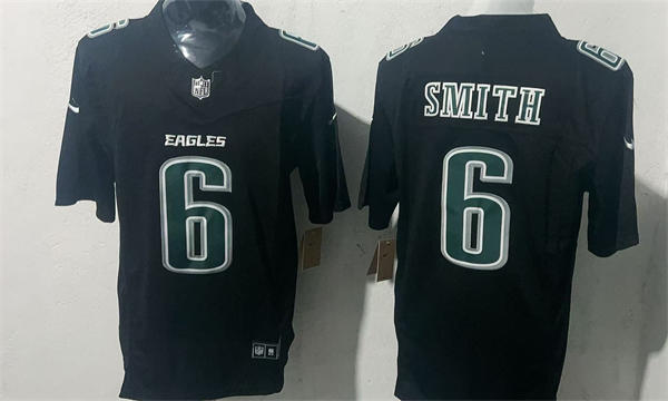 Mens Philadelphia Eagles #6 DeVonta Smith Nike Carbon Black Fashion F.U.S.E. Limited Jersey