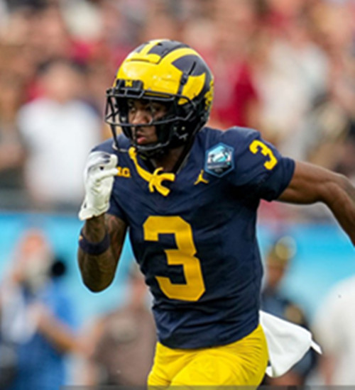 Mens Youth Michigan Wolverines #3 Jaden Mangham Navy College Football Game Jersey