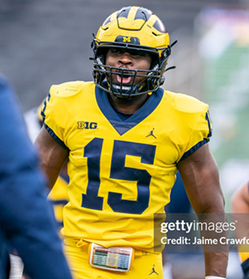 Mens Youth Michigan Wolverines #15 Ernest Hausmann Gold College Football Game Jersey