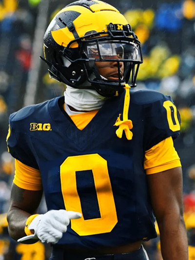 Mens Youth Michigan Wolverines #0 Semaj Morgan Navy College Football Game Jersey