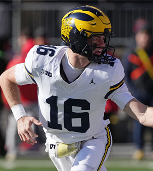 Mens Youth Michigan Wolverines #16 Davis Warren White College Football Game Jersey