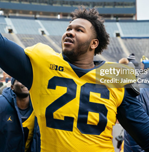 Mens Youth Michigan Wolverines #26 Rayshaun Benny Gold College Football Game Jersey