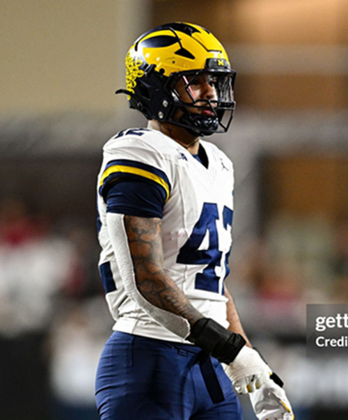 Michigan Wolverines #4 T.J.Guy White College Football Game Jersey