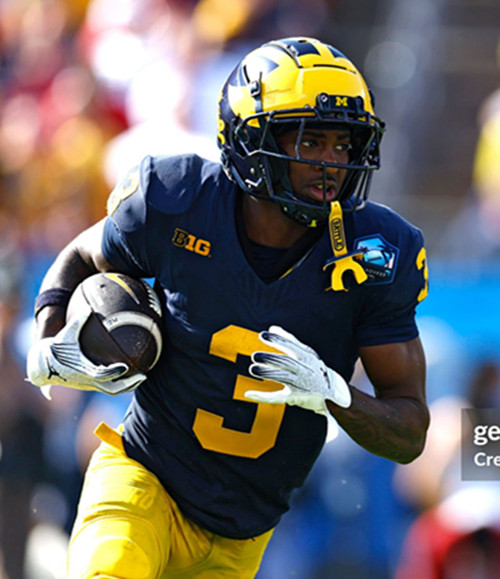 Mens Youth Michigan Wolverines #3 Fredrick Moore Navy College Football Game Jersey