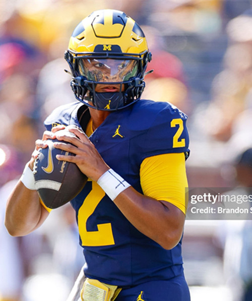 Mens Youth Michigan Wolverines #2 Jadyn Davis Navy College Football Game Jersey