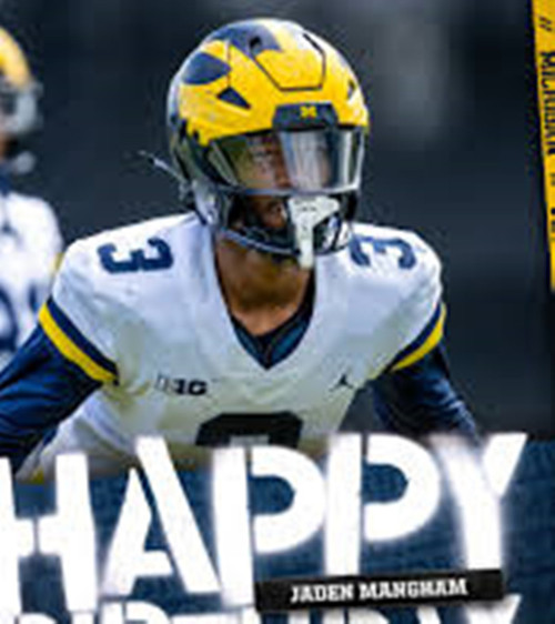 Mens Youth Michigan Wolverines #3 Jaden Mangham White College Football Game Jersey