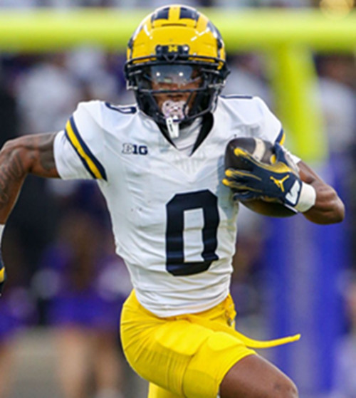 Mens Youth Michigan Wolverines #0 Semaj Morgan White College Football Game Jersey