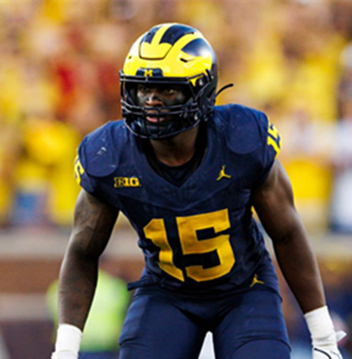 Mens Youth Michigan Wolverines #15 Ernest Hausmann Navy College Football Game Jersey