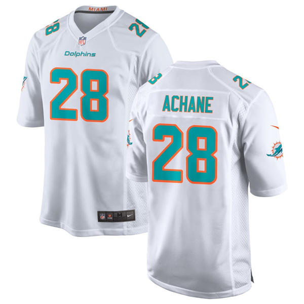 Mens Miami Dolphins #28 De'Von Achane Nike Home White F.U.S.E. Vapor Limited Jersey