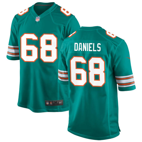 Mens Miami Dolphins #68 James Daniels Nike Aqua Alternate F.U.S.E. Vapor Limited Jersey