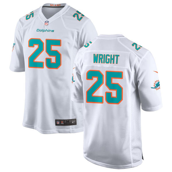 Mens Miami Dolphins #25 Jaylen Wright Nike Home White F.U.S.E. Vapor Limited Jersey