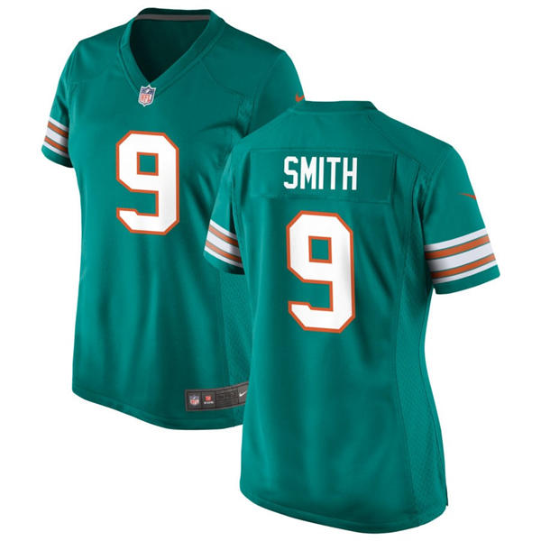 Womens Miami Dolphins #9 Jonnu Smith Nike Aqua Alternate Limited Jersey